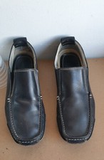 Nushu MENS Black Leather  slip-on  casual shoes Uk size8 EU size 42 