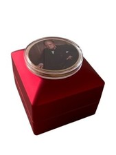 GOLD WINSTON CHURCHILL  24k Gold Clad Commemorative Coin Medal LED Lit Case WW2