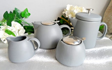 LA CAFETIERE GREY BARCELONA TEAPOT COFFEE PRESS MILK & SUGAR