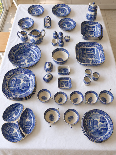 Large spode blue - blue, italian