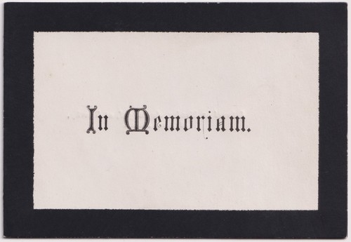 Victorian memoriam card ann - victorian, in