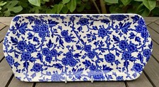Vintage Arden Burleigh Staffordshire blue & white rectangular shallow candy dish