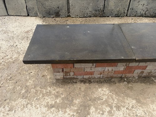 Weathered sawn stone coping - weathered,