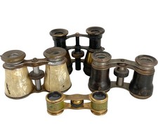 Vintage Opera Glasses Collection Brass and Mother of Pearl Theatre Binoculars