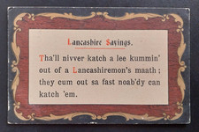 Lancashire sayings, Vintage Postcard 1910 Postmark