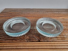 Vintage Aquamarine glass tea candle holders x2 - For Tealight candles