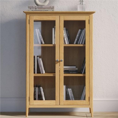 Solid oak glazed storage - oak,