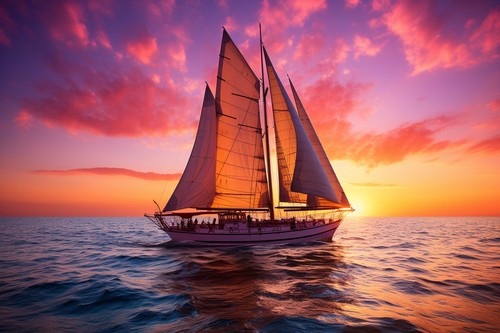 Yacht sailing boat sunset - sailing,