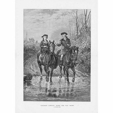 HEYWOOD HARDY Pleasant Company Makes the Way Short - Antique Print 1880