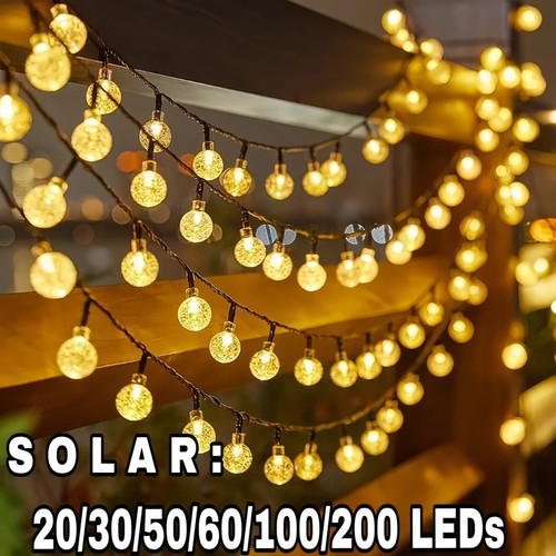 Solar powered string lights - string,