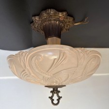 Vintage Art Deco Semi Flush