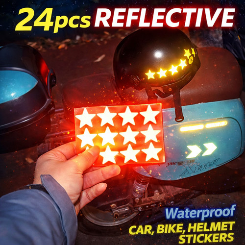 24pcs reflective star stickers - reflective,