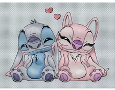 Lilo And Stitch Disney Lilo And Angel Counted Cross Stitch Kit 14ct White