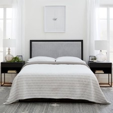 Queen Navy Upholstered