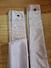 Next Faux Silk Eyelet Curtains Lilac With Sequins 53 X54