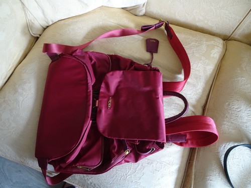 Tumi red nylon backpack - nylon,