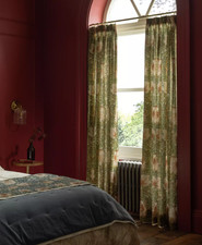 Habitat x Morris & Co. Pimpernel Curtains 168x229CM Pinch Pleat Green One Pair