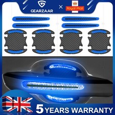 8PCS Blue Reflective Stickers Car Door Handle Bowl Cup Anti-Scratch Protectors
