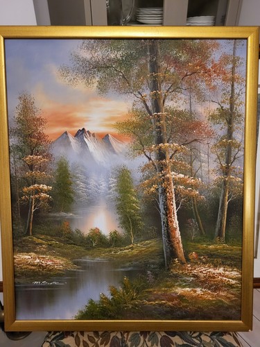 Oil paint landscape - 3d,
