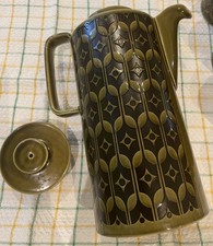 Hornsea Pottery Heirloom Green & Black Breakfast Coffee Pot Tall 1976