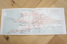 GWR Railway Reprint Carriage Map 53cm 22cm VGC Great Western Railway