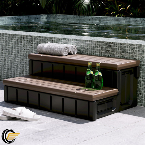 Outdoor hot tub - 36'', steps