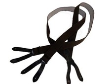 BRACES Adjustable Elasticated 4 cms Wide German Genuine Surplus Leather Olive G