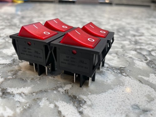 Red off rocker switch - red,