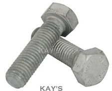 Galvanised Hexagon Set Screws Metric Fully Threaded 8.8 Bolts M8 M10 M12 M16 M20