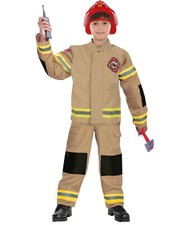 Kids Fireman Costume Firefighter Outfit Uniform Fancy Dress Role Play Boys Girls