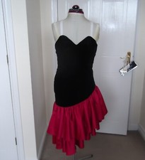 Vintage formal velvet strapless party prom dress BHS size 10