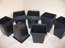 9cm square  plant pots 50 black deep plastic flower seedling  pots ex value