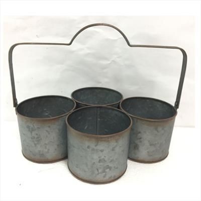 Zinc metal set four - metal, garden