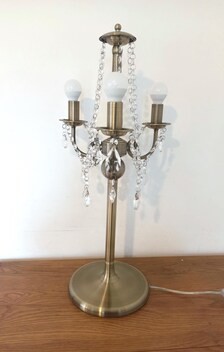 Polished brass table - table, lamp