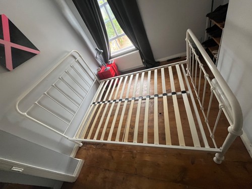 Feather and black bed frame - feather,
