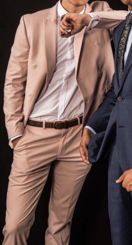Pink moss bros suit - bros,