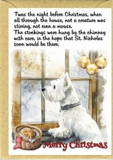 West Highland White Terrier / Westie Christmas Card  (4"x 6")  (Blank inside)