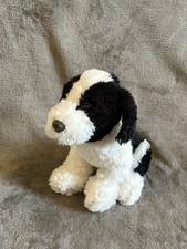Tesco Black & White Dog Sitting Soft Toy 9” 23cm 2007