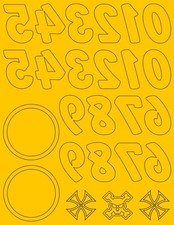 2" Numbers RC Car Paint Masks