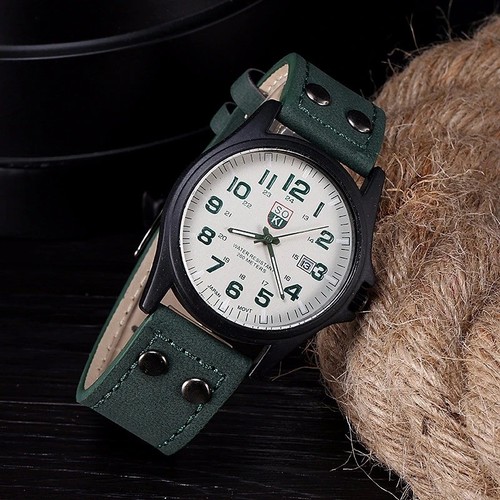 Men military leather date - men’s,
