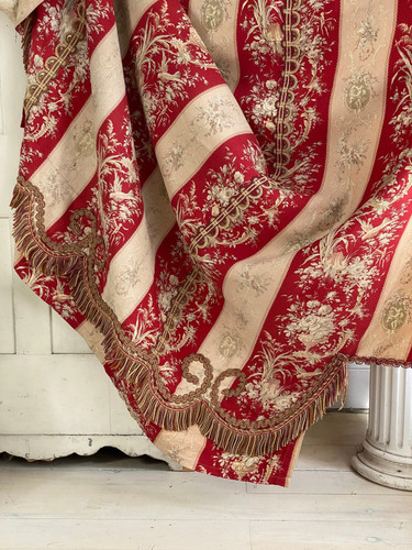 Antique red french textile - antique,