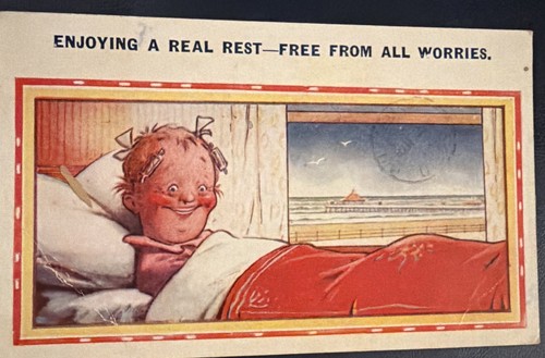 1932 comic postcard - comic, enjoying