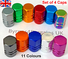 X 4 Tyre Valve Dust Caps Hex Car Bike Motorcycle Alloy UK Seller FITS ALL CARS