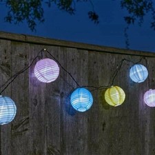 Chinese Lanterns Set Of 10 Solar Power Outdoor Garden Party Gazebo String Lights