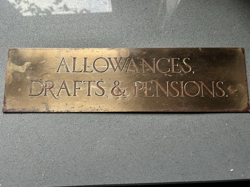 Brass plaque door - plaque, antique