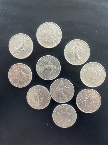 French one franc coins - x, 10