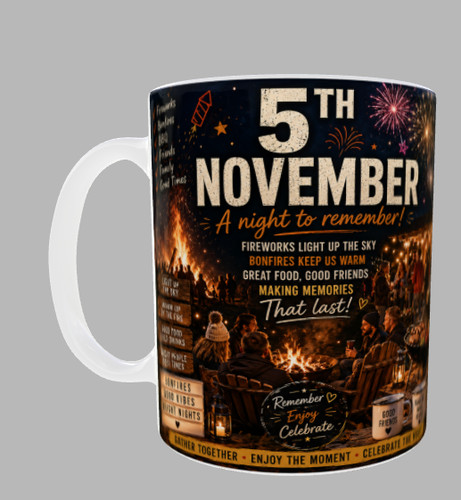 5th november bonfire - night, mug
