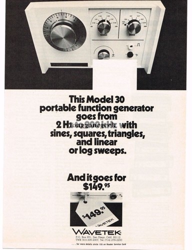 1974 wavetek model - model, portable