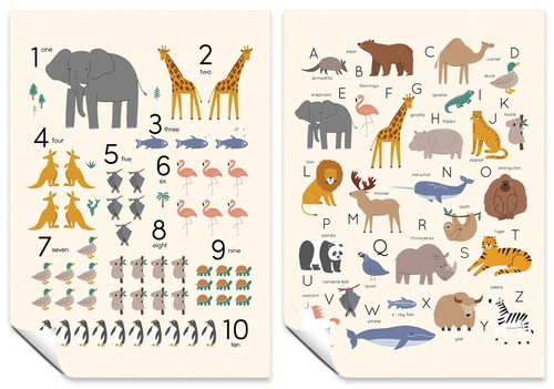Alphabet numbers animals - alphabet,, &