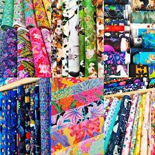 100% Cotton Fabric Bolt Ends & Remnants, Floral Animals Forest Ocean
